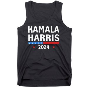 Wo Funny Design Kamala Harris 2024 For President America Flag Vneck Tank Top