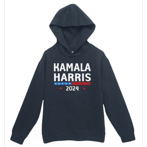 Wo Funny Design Kamala Harris 2024 For President America Flag Vneck Urban Pullover Hoodie