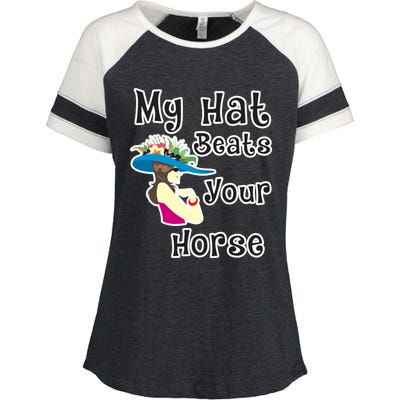 Wo Funny Derby Hat Horse Betting Derby Raceday Party Gift Enza Ladies Jersey Colorblock Tee