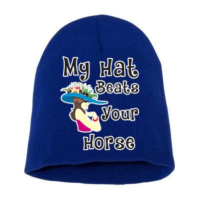 Wo Funny Derby Hat Horse Betting Derby Raceday Party Gift Short Acrylic Beanie