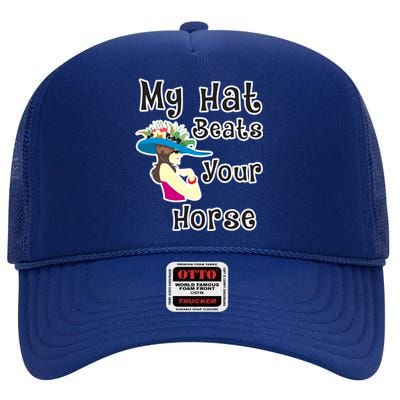 Wo Funny Derby Hat Horse Betting Derby Raceday Party Gift High Crown Mesh Back Trucker Hat