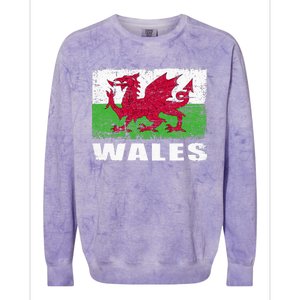 Wales Flag Design Grunge Country Flag Wales Colorblast Crewneck Sweatshirt