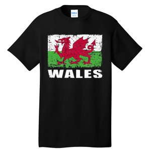 Wales Flag Design Grunge Country Flag Wales Tall T-Shirt