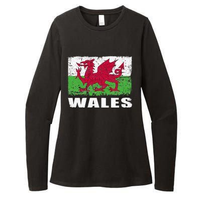 Wales Flag Design Grunge Country Flag Wales Womens CVC Long Sleeve Shirt