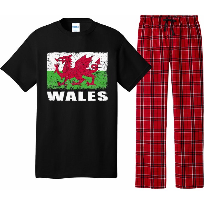 Wales Flag Design Grunge Country Flag Wales Pajama Set