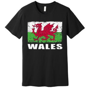 Wales Flag Design Grunge Country Flag Wales Premium T-Shirt