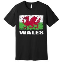 Wales Flag Design Grunge Country Flag Wales Premium T-Shirt