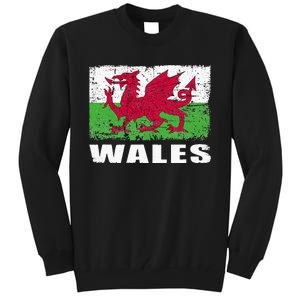 Wales Flag Design Grunge Country Flag Wales Tall Sweatshirt