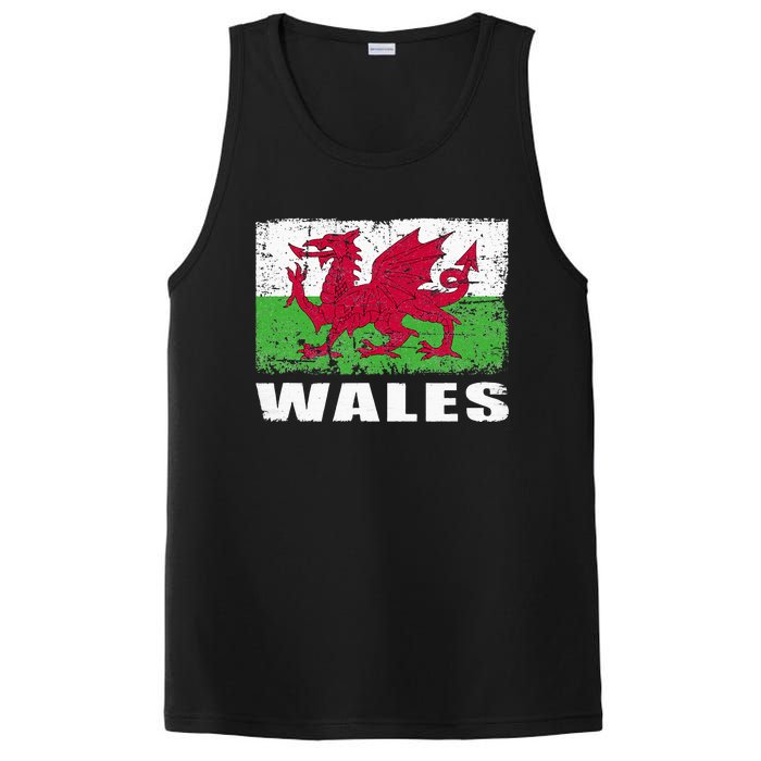 Wales Flag Design Grunge Country Flag Wales PosiCharge Competitor Tank