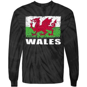 Wales Flag Design Grunge Country Flag Wales Tie-Dye Long Sleeve Shirt