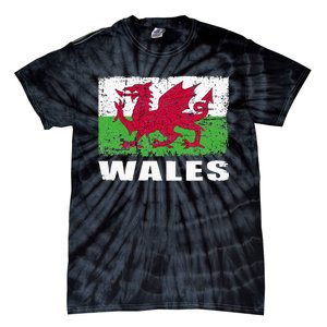 Wales Flag Design Grunge Country Flag Wales Tie-Dye T-Shirt