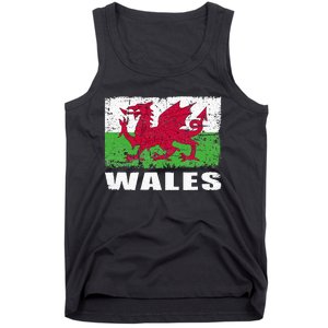 Wales Flag Design Grunge Country Flag Wales Tank Top