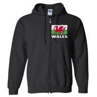 Wales Flag Design Grunge Country Flag Wales Full Zip Hoodie