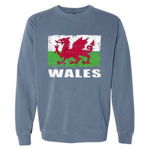 Wales Flag Design Grunge Country Flag Wales Garment-Dyed Sweatshirt