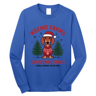 Weenie Farms Dachshund Christmas Trees Wiener Dog Great Gift Long Sleeve Shirt