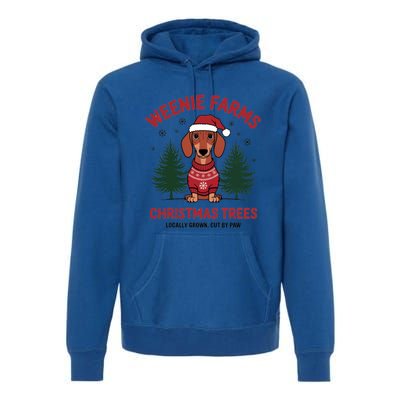 Weenie Farms Dachshund Christmas Trees Wiener Dog Great Gift Premium Hoodie