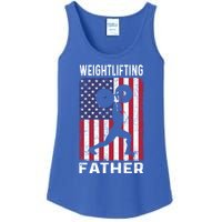 Weightlifting Father Dad Usa Flag 4th Of July Gift Ladies Essential Tank