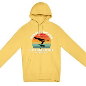 Wing Foiling Dad Like A Regular Dad But Cooler Premium Pullover Hoodie