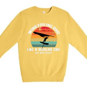 Wing Foiling Dad Like A Regular Dad But Cooler Premium Crewneck Sweatshirt