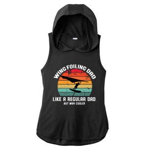 Wing Foiling Dad Like A Regular Dad But Cooler Ladies PosiCharge Tri-Blend Wicking Draft Hoodie Tank