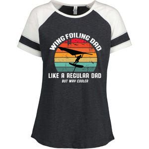 Wing Foiling Dad Like A Regular Dad But Cooler Enza Ladies Jersey Colorblock Tee