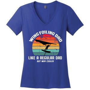 Wing Foiling Dad Like A Regular Dad But Cooler Women's V-Neck T-Shirt