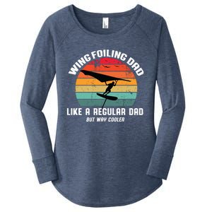 Wing Foiling Dad Like A Regular Dad But Cooler Women's Perfect Tri Tunic Long Sleeve Shirt