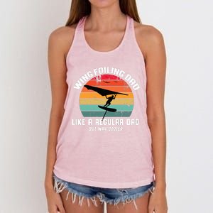 Wing Foiling Dad Like A Regular Dad But Cooler Women's Knotted Racerback Tank