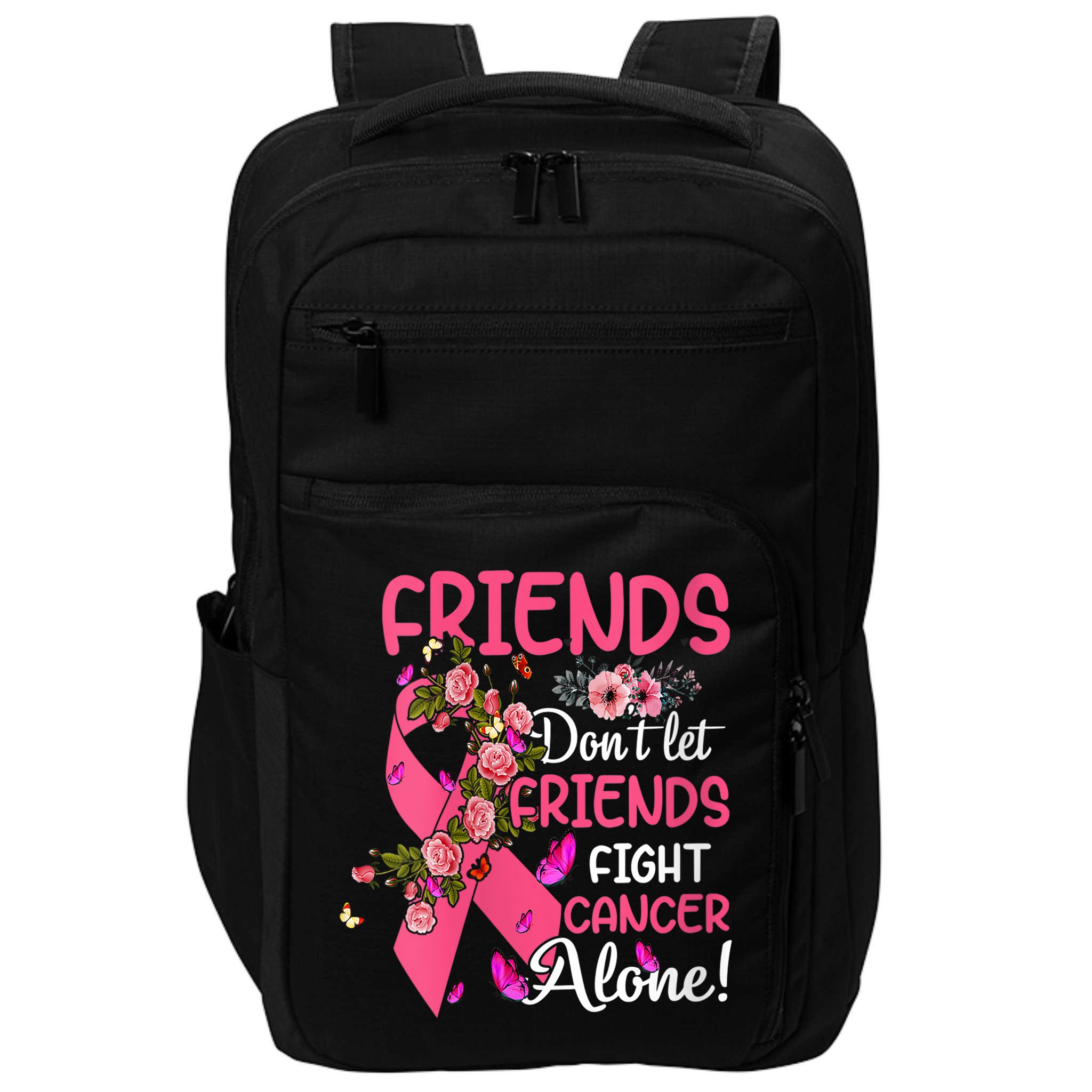 Womens Friends Don't Let Friends Fight Breast Cancer Alone Gifts Impact Tech Backpack