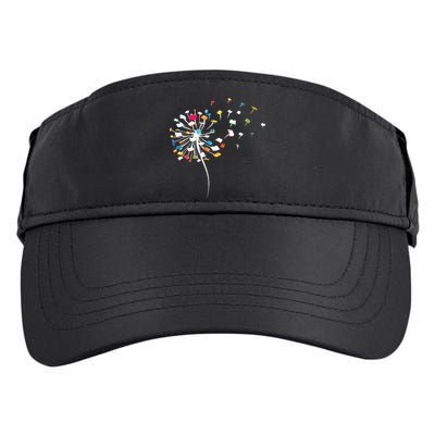 Womens Funny Dandelion Books Gift For Reading Lover Women Girl VNeck Adult Drive Performance Visor