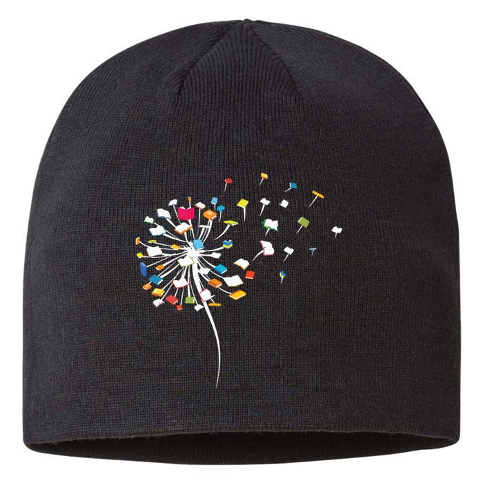 Womens Funny Dandelion Books Gift For Reading Lover Women Girl VNeck Sustainable Beanie