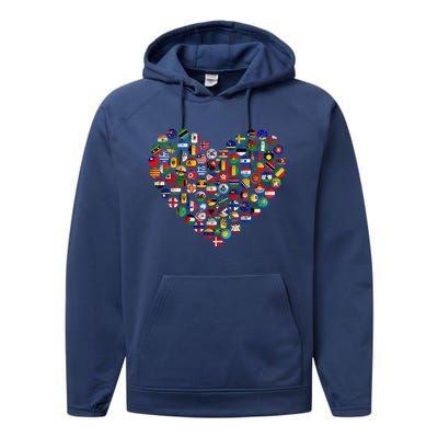 World Flags Earth Day Performance Fleece Hoodie