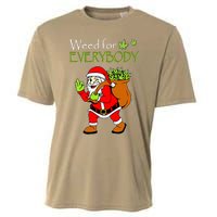 Weeds For Everybody Funny Cannabis Marijuana Christmas Xmas Santa Claus Cooling Performance Crew T-Shirt