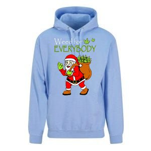 Weeds For Everybody Funny Cannabis Marijuana Christmas Xmas Santa Claus Unisex Surf Hoodie