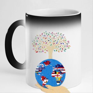 World Flags Environmental Awareness Earth Day 11oz Black Color Changing Mug