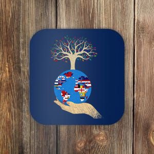 World Flags Environmental Awareness Earth Day Coaster