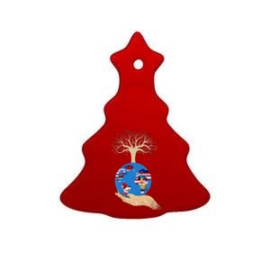 World Flags Environmental Awareness Earth Day Ceramic Tree Ornament