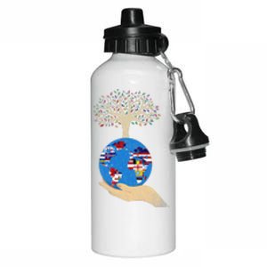 World Flags Environmental Awareness Earth Day Aluminum Water Bottle