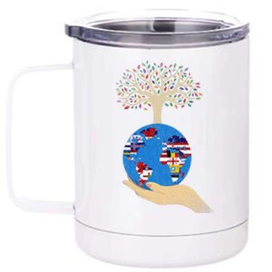 World Flags Environmental Awareness Earth Day 12 oz Stainless Steel Tumbler Cup