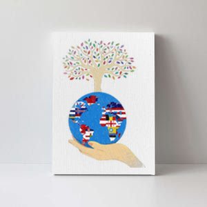 World Flags Environmental Awareness Earth Day Canvas