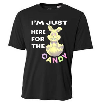 Womens Funny Easter Quote I'm Just Here For The Candy Cool Easter Cooling Performance Crew T-Shirt