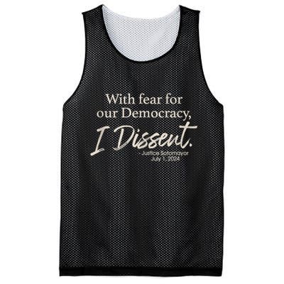 With Fear For Our Democracy I Dissent Justice Sotomayor Mesh Reversible Basketball Jersey Tank