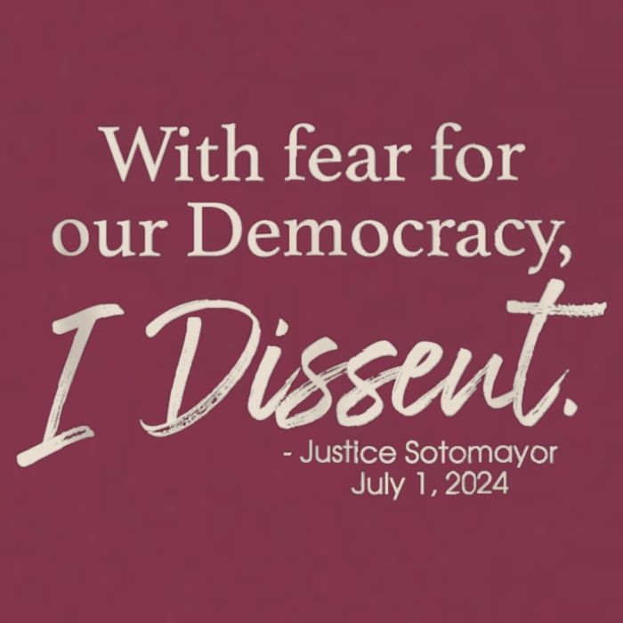 With Fear For Our Democracy I Dissent Justice Sotomayor 16oz Travel Tumbler