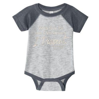 With Fear For Our Democracy I Dissent Justice Sotomayor Infant Baby Jersey Bodysuit