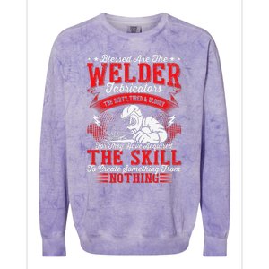 Welder Fabricators Funny Welders Welding Backside Colorblast Crewneck Sweatshirt