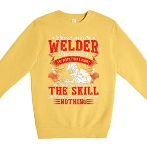 Welder Fabricators Funny Welders Welding Backside Premium Crewneck Sweatshirt