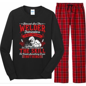 Welder Fabricators Funny Welders Welding Backside Long Sleeve Pajama Set