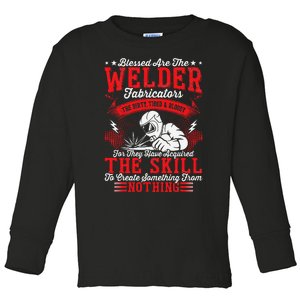 Welder Fabricators Funny Welders Welding Backside Toddler Long Sleeve Shirt