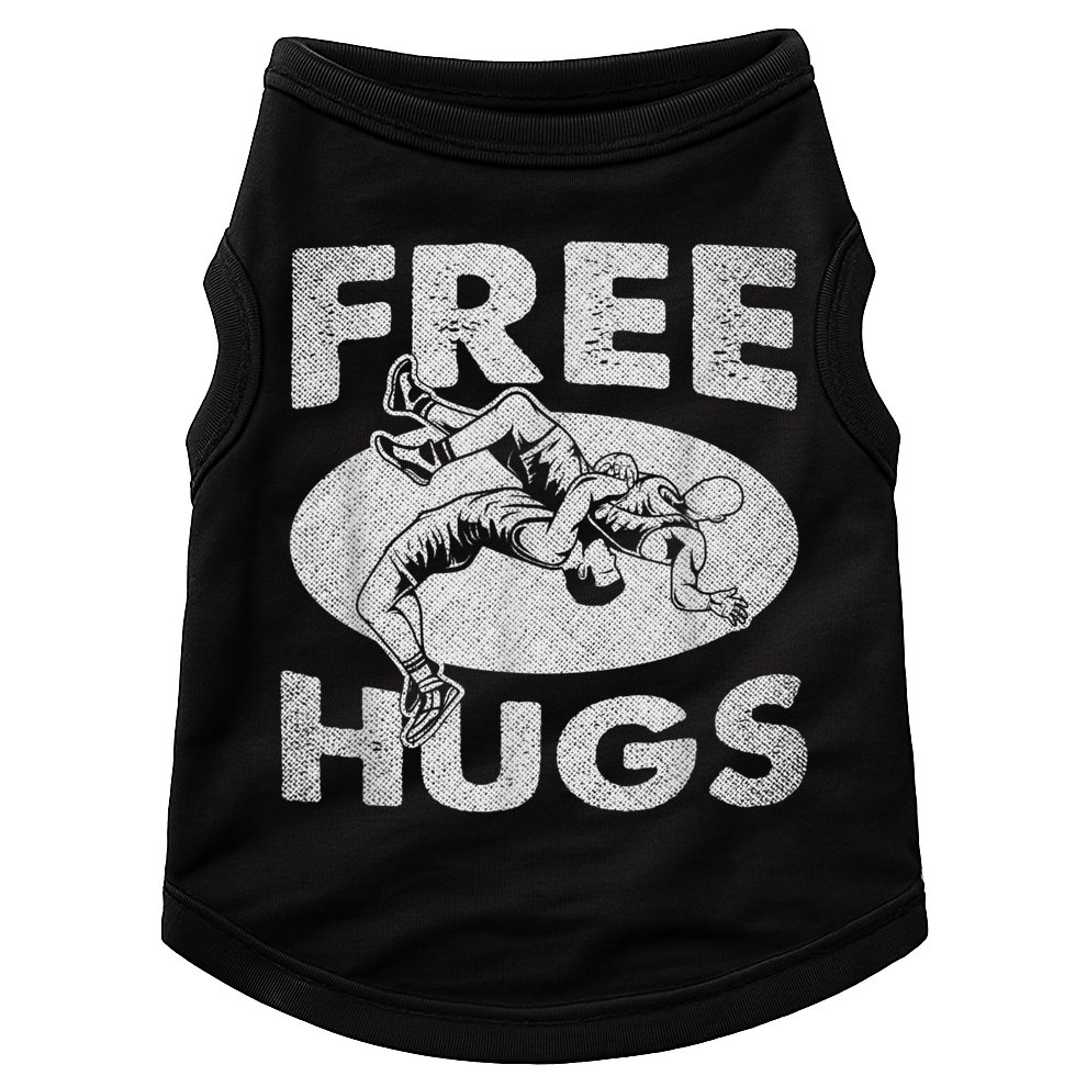 Wrestling Funny Free Hugs Wrestling Doggie Tank