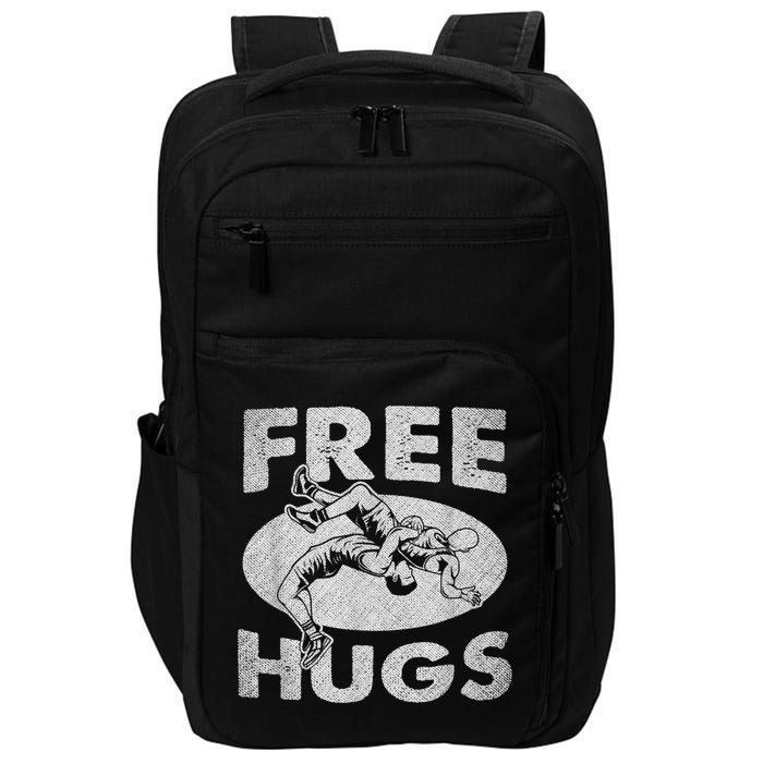 Wrestling Funny Free Hugs Wrestling Impact Tech Backpack